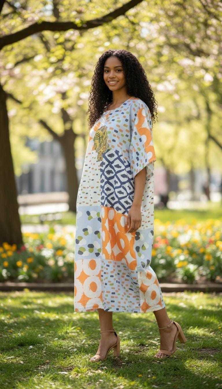 LiLiGirl Sequin Afro-Girl Bou Bou Kaftan Dress - One Size Dress