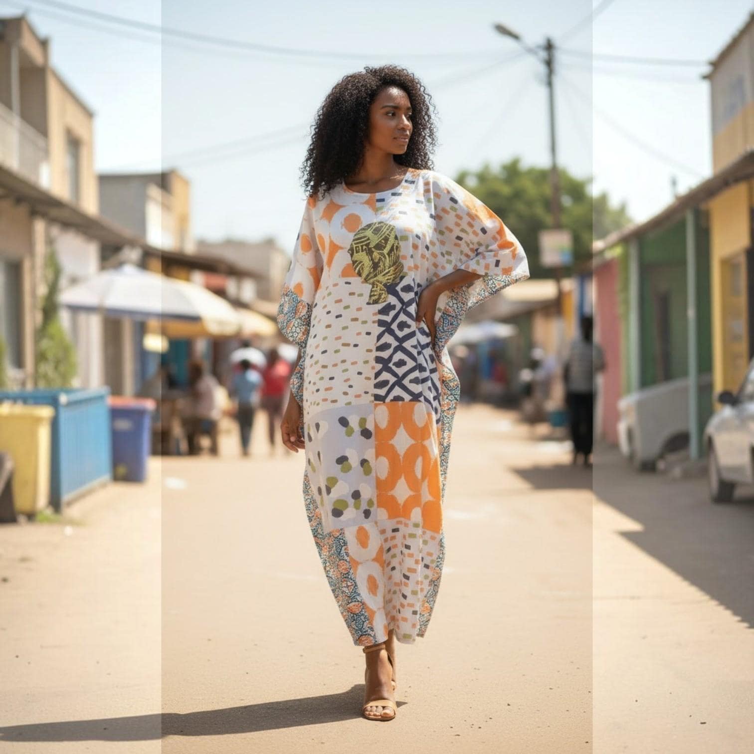 LiLiGirl Sequin Afro-Girl Bou Bou Kaftan Dress - One Size Dress