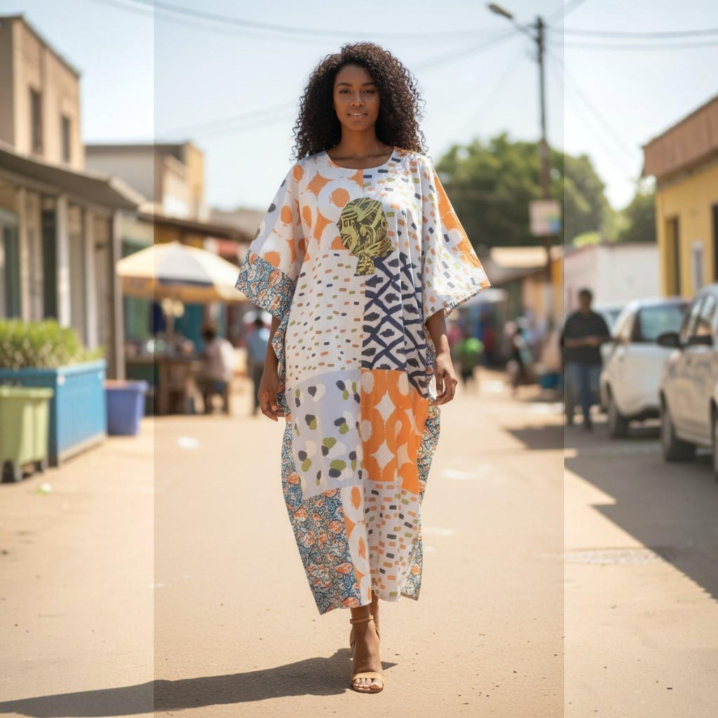 LiLiGirl Sequin Afro-Girl Bou Bou Kaftan Dress - One Size Dress