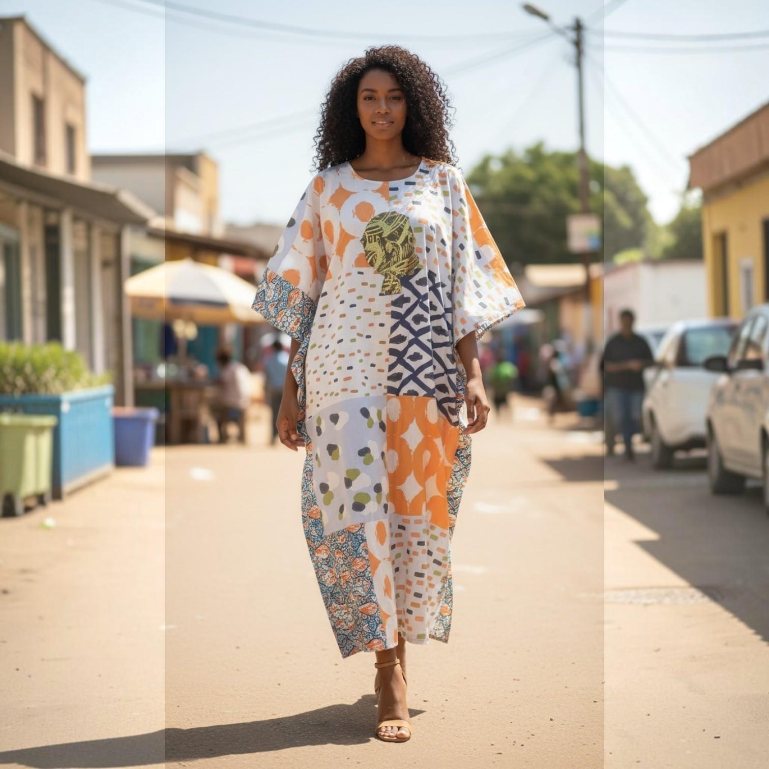 LiLiGirl Sequin Afro-Girl Bou Bou Kaftan Dress - One Size Dress