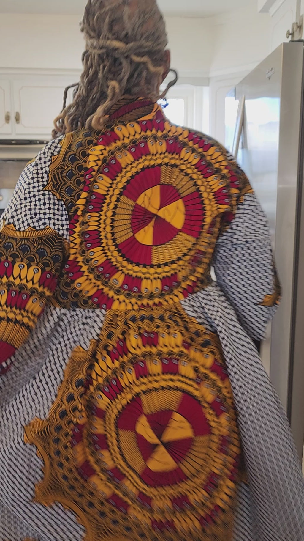 Harusi Kimono, Midi Length African Print Jacket