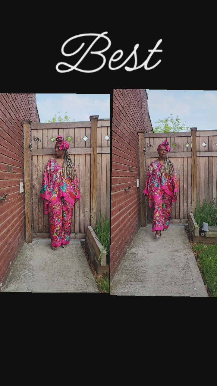LiiLiiGiirl Sequin Afro-Girl Kaftan Tunic Top with Pants & Scarf