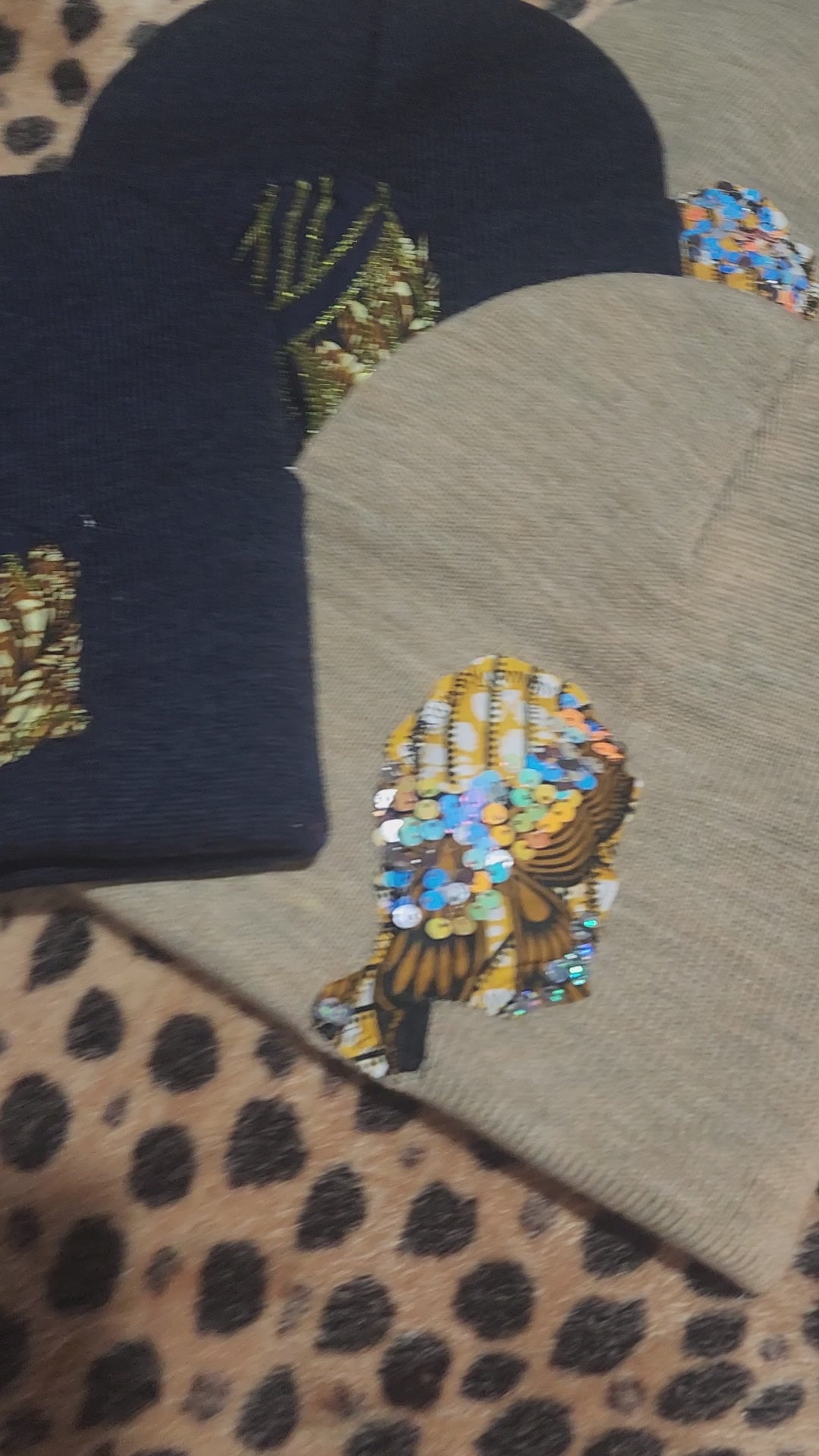 Merino Wool Sequin  Beanie Hat: Warm Winter Style