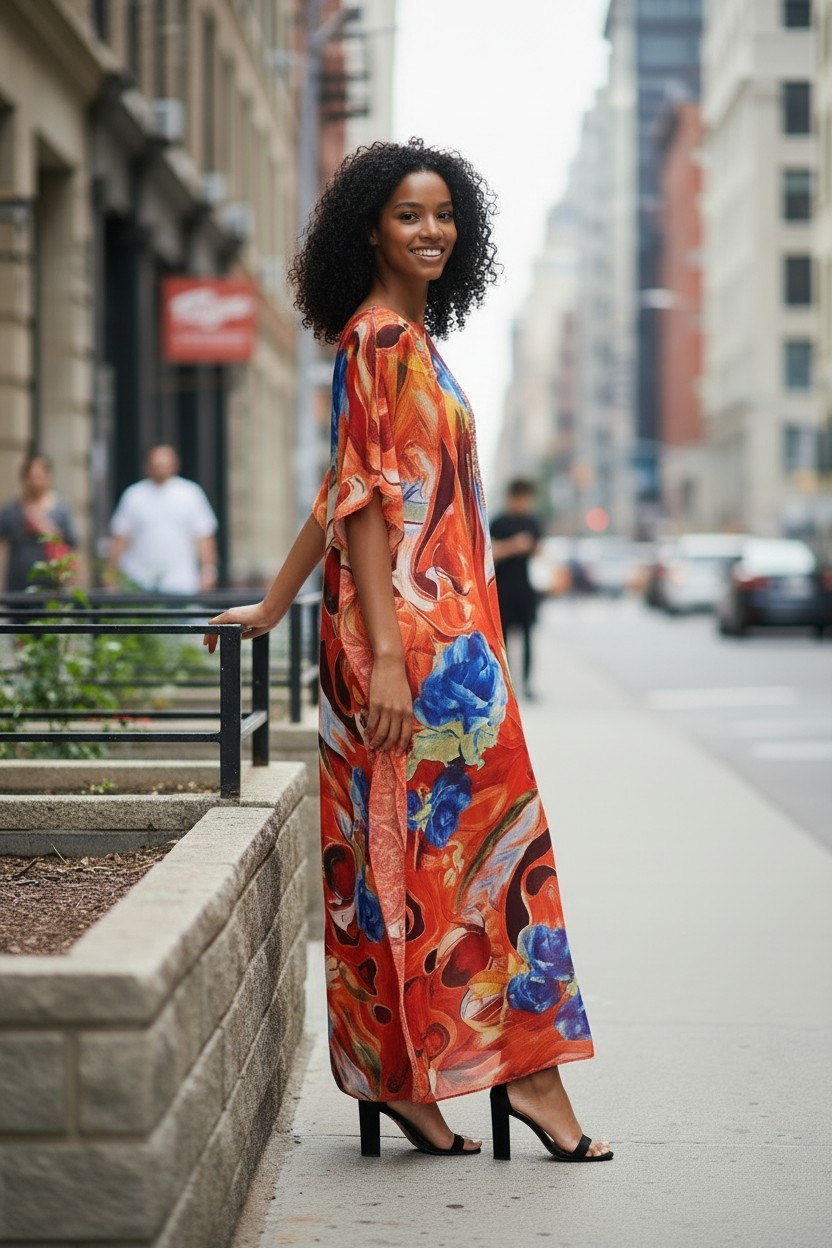 LiLiGirl Sequin Afro-Girl Kaftan Dress – Luxury Vacation Gift