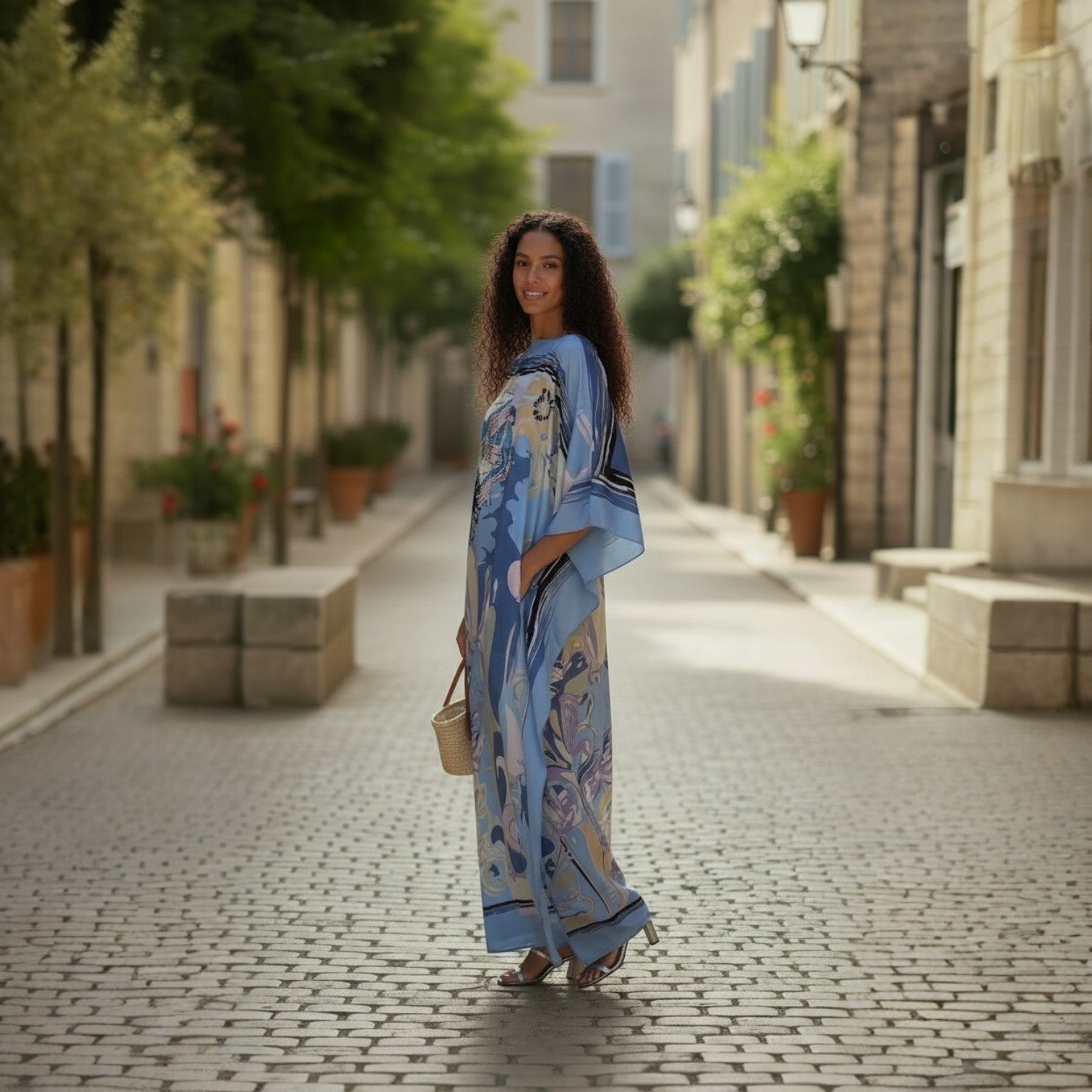 LiLiGirl Sequin Afro-Girl Kaftan Dress