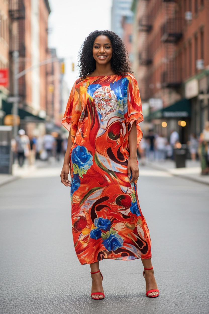 LiLiGirl Sequin Afro-Girl Kaftan Dress – Luxury Vacation Gift