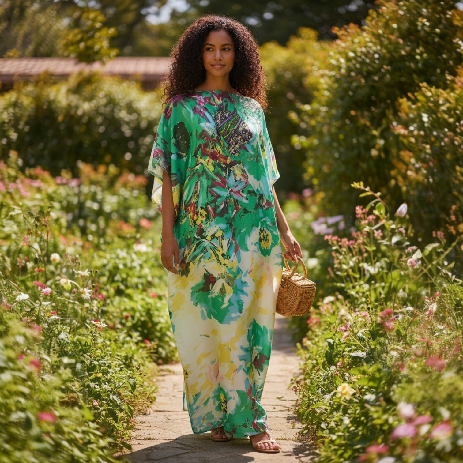 LiLiGirl Sequin Afro-Girl Kaftan Dress – Luxury Vacation Gift