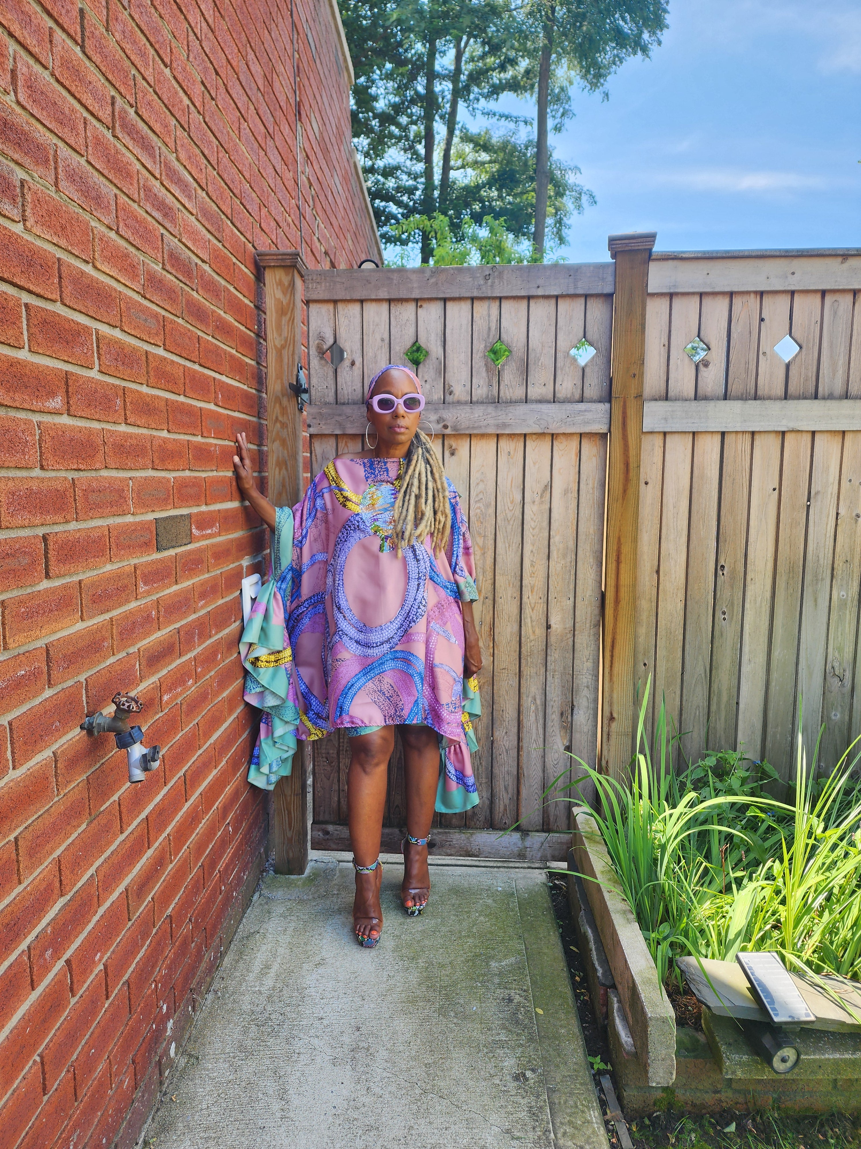 LiiLiiGiirl Sequin Afro-Girl Kaftan Tunic Top with Pants & Scarf