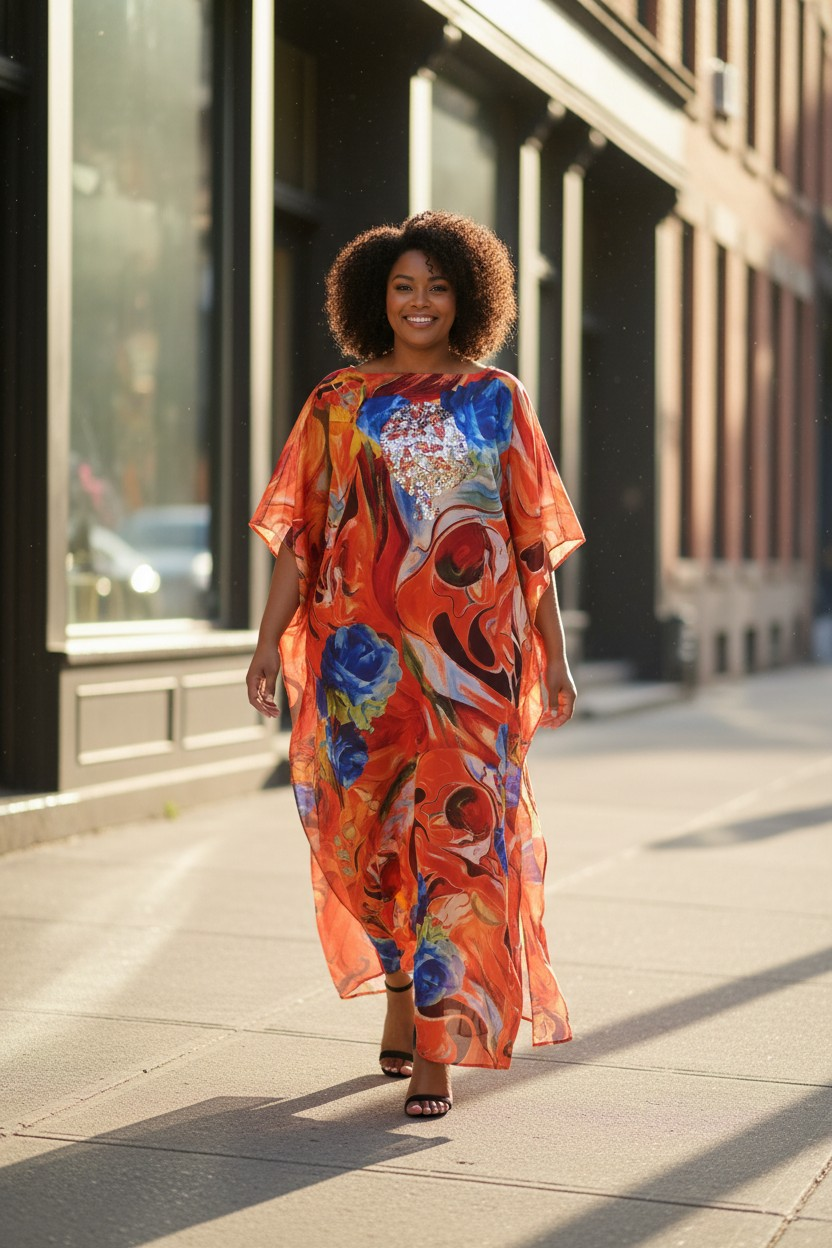 LiLiGirl Sequin Afro-Girl Kaftan Dress – Luxury Vacation Gift