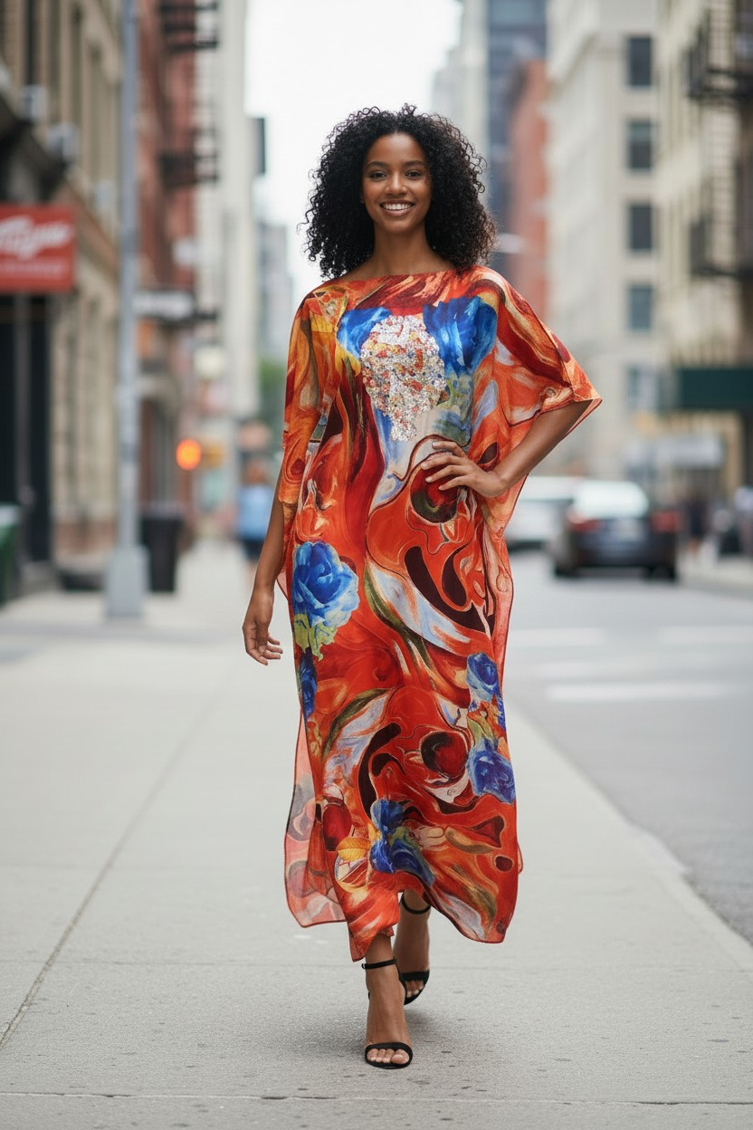 LiLiGirl Sequin Afro-Girl Kaftan Dress – Luxury Vacation Gift