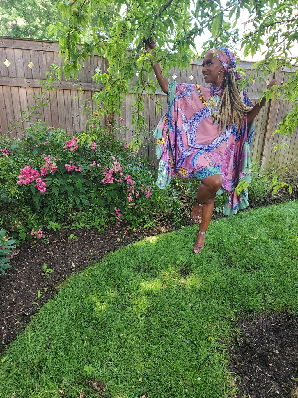 LiiLiiGiirl Sequin Afro-Girl Kaftan Tunic Top with Pants & Scarf
