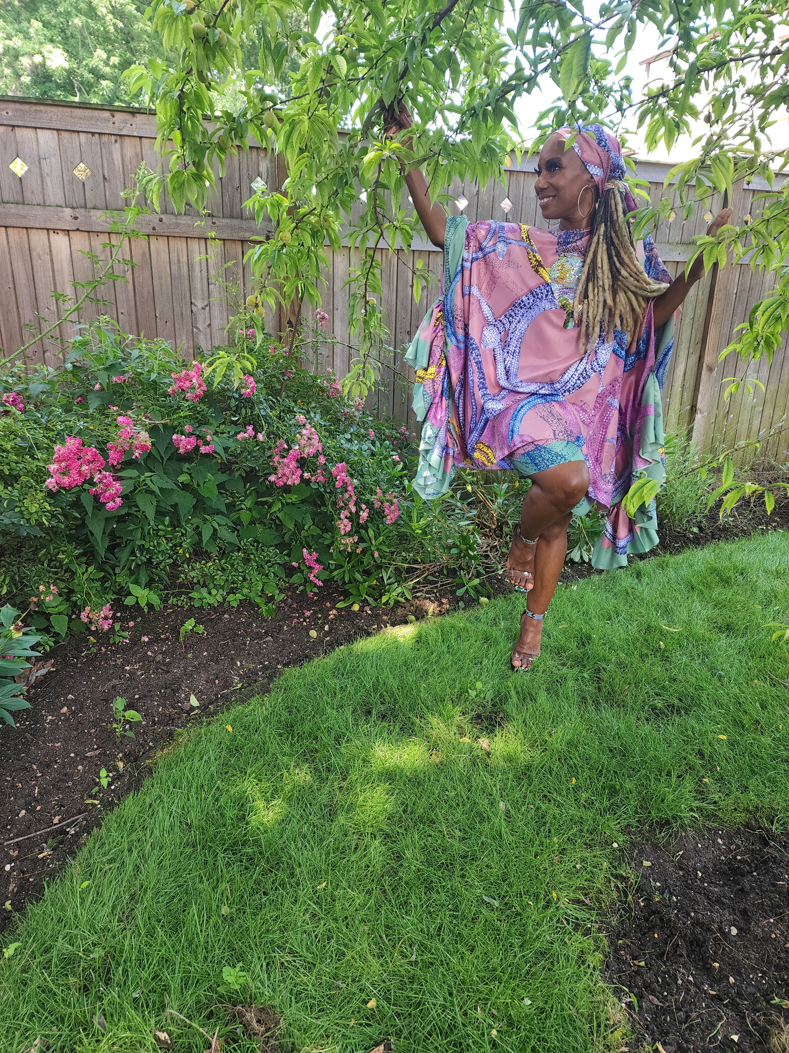 LiiLiiGiirl Sequin Afro-Girl Kaftan Tunic Top with Pants & Scarf