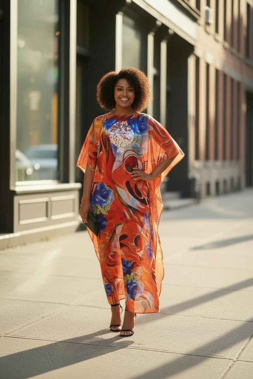 LiLiGirl Sequin Afro-Girl Kaftan Dress – Luxury Vacation Gift