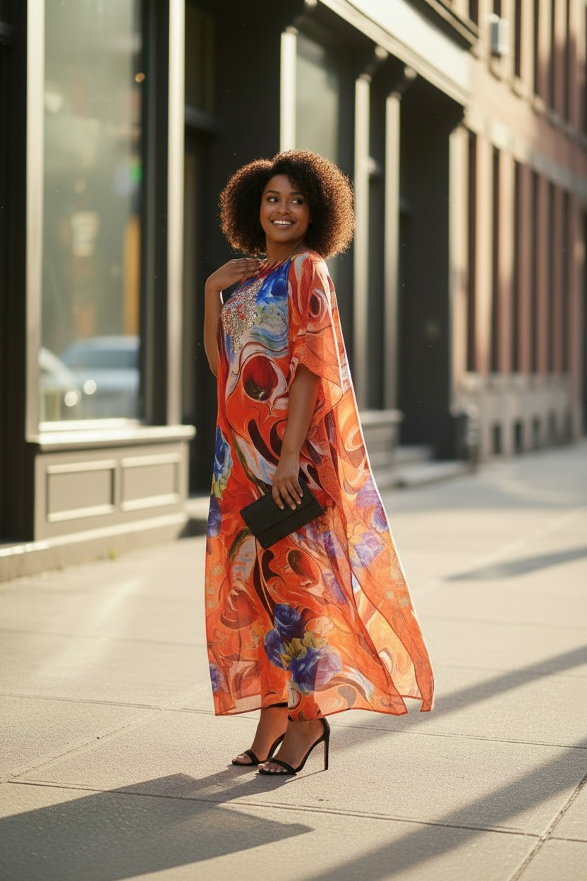 LiLiGirl Sequin Afro-Girl Kaftan Dress – Luxury Vacation Gift
