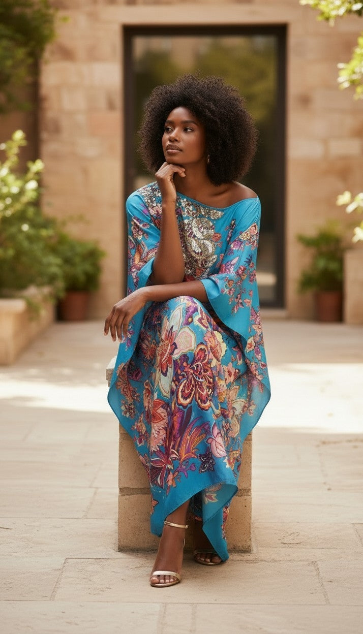 Sequin Afro-Girl Kaftan Dress - LiiLiiGiirl - One Size Fits Most