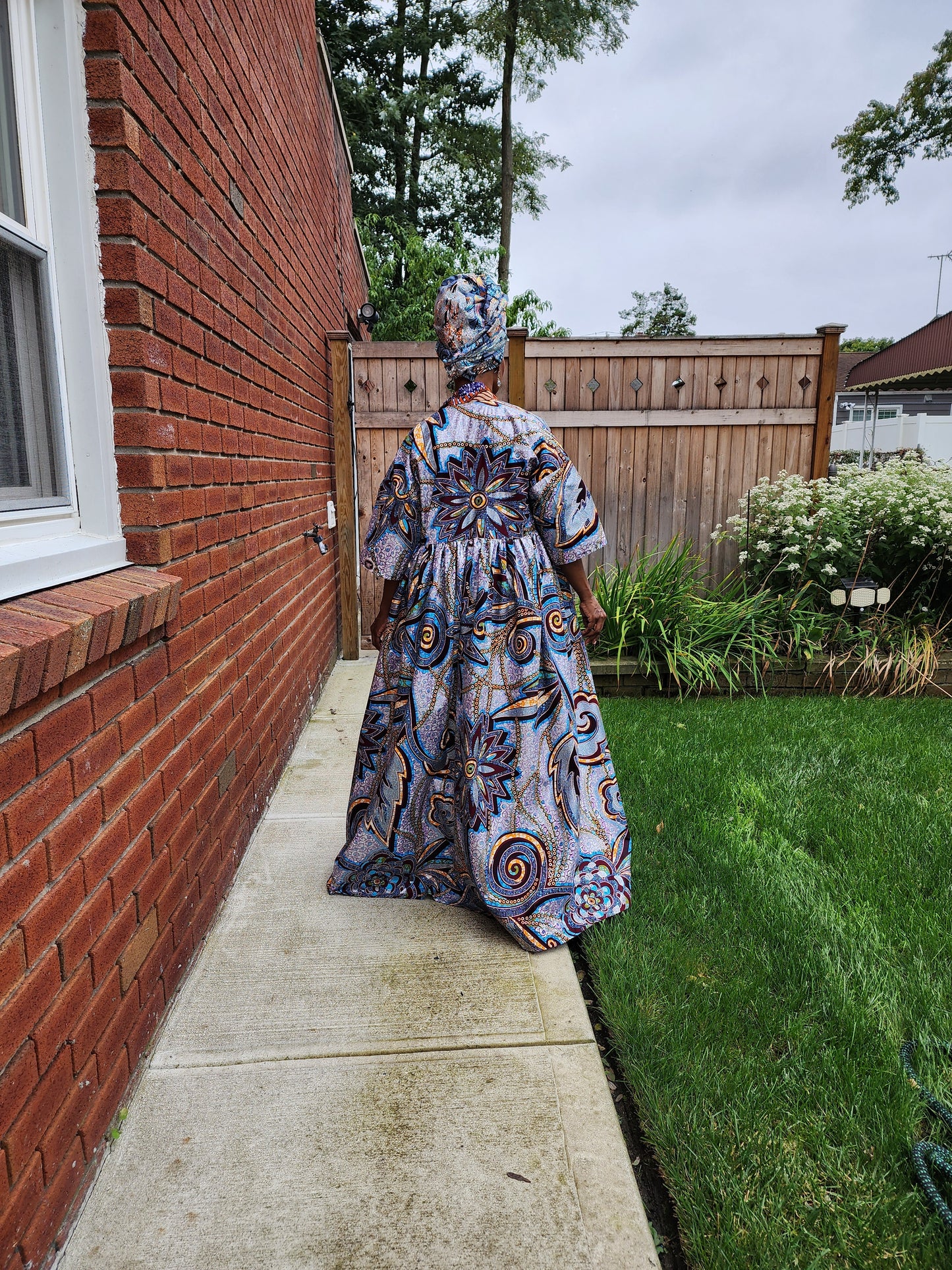 Harusi Kimono, Floral Glitter African Wax Kimono for Women, Maxi Duster Coat, Ankara Robe