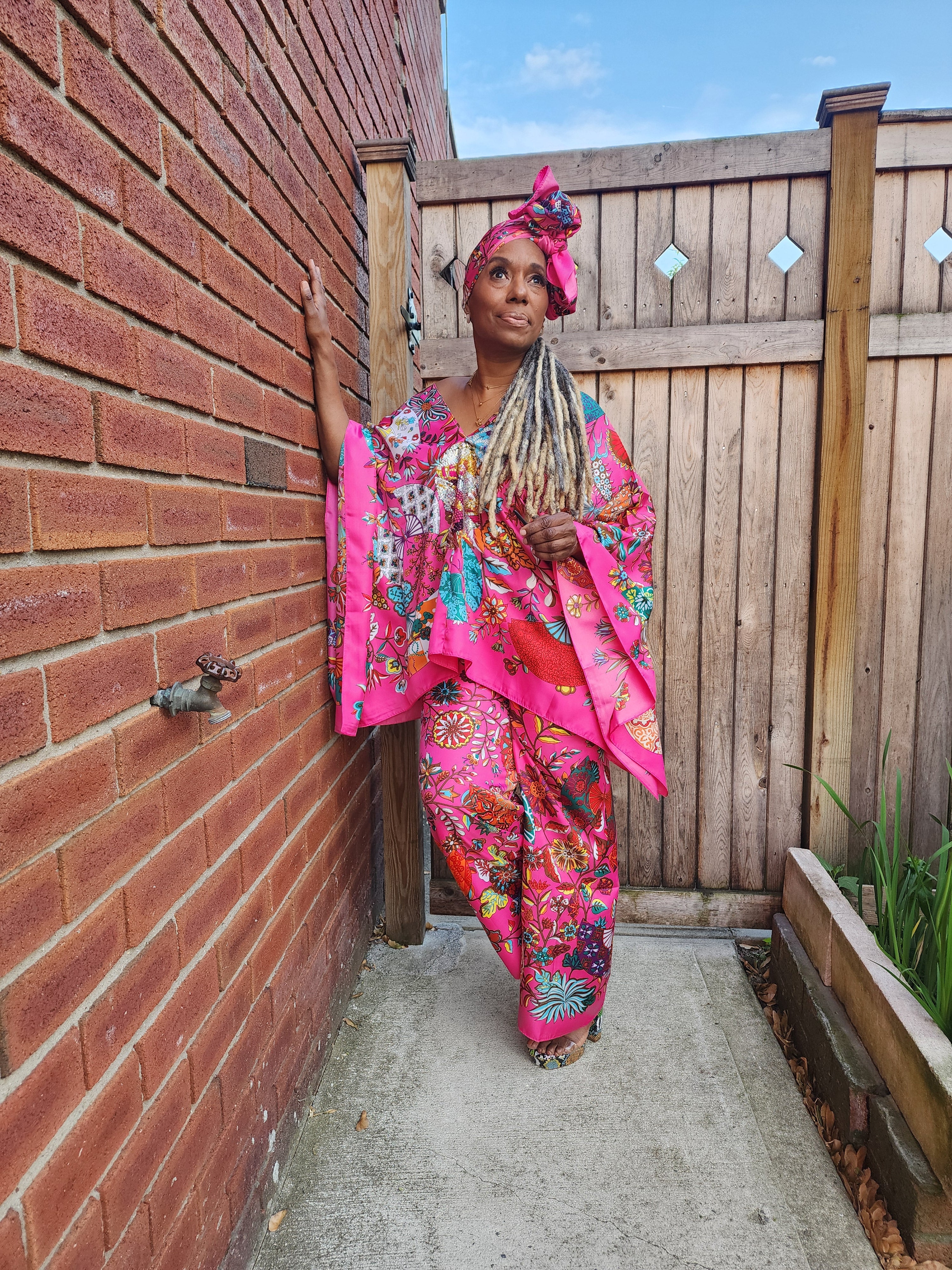 LiiLiiGiirl Sequin Afro-Girl Kaftan Tunic Top with Pants & Scarf
