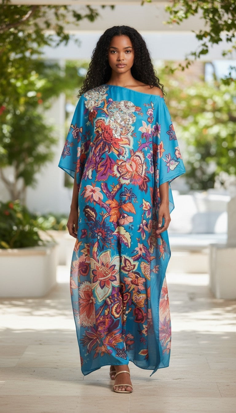 Sequin Afro-Girl Kaftan Dress - LiiLiiGiirl - One Size Fits Most