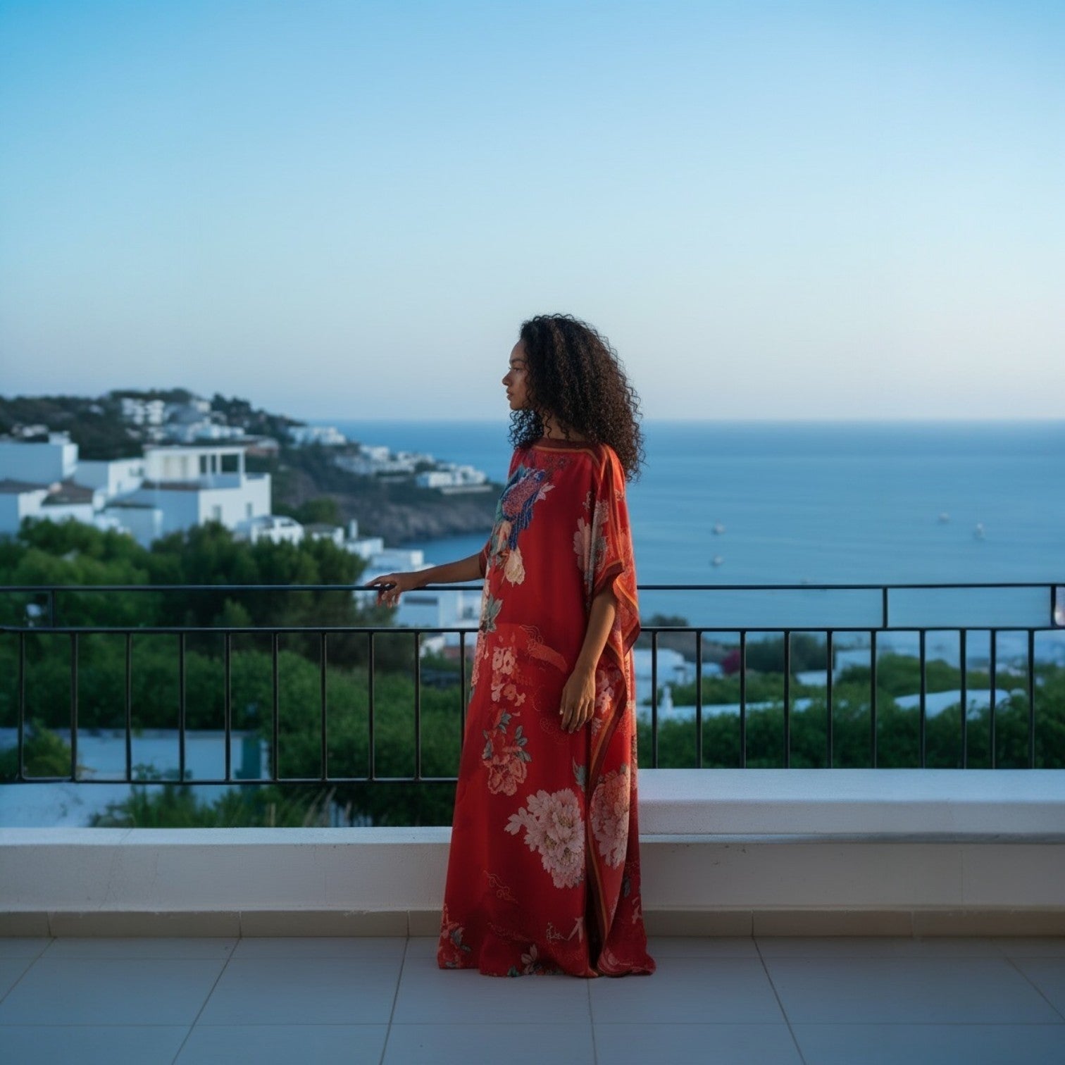 Sequin Afro-Girl Kaftan Dress with scarf – Luxury Vacation Gift, Handmade, One Size Fits Most