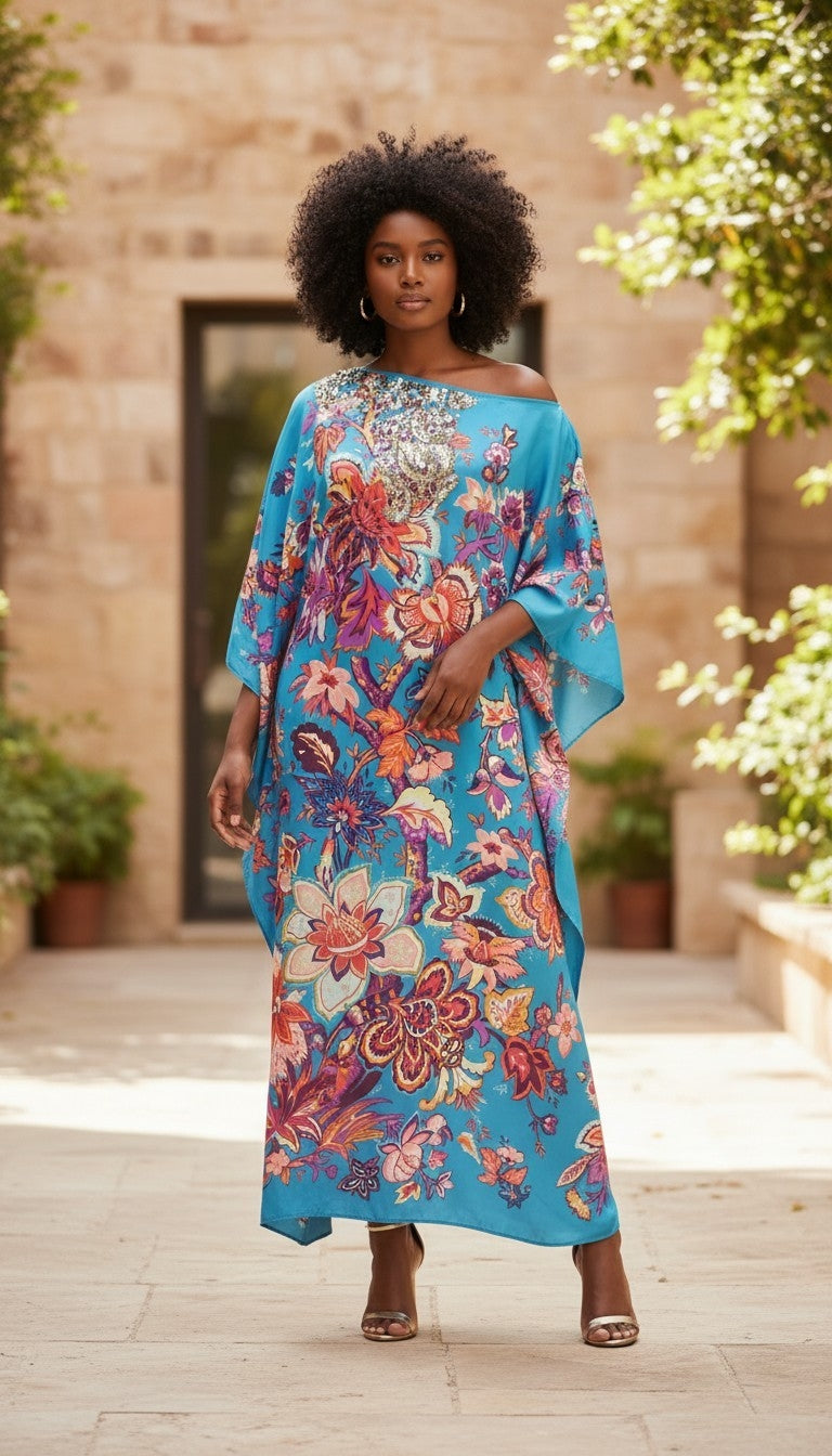 Sequin Afro-Girl Kaftan Dress - LiiLiiGiirl - One Size Fits Most
