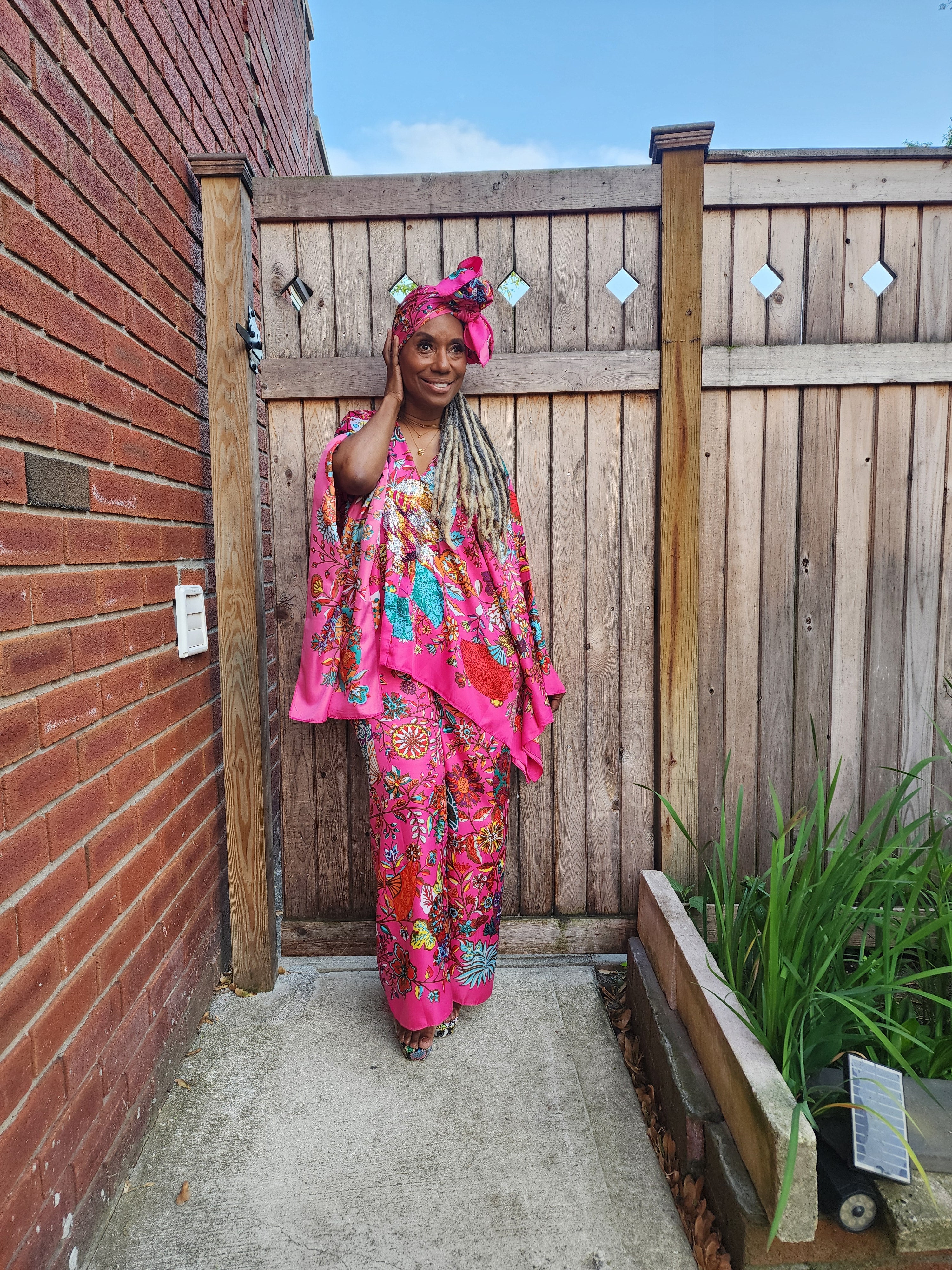 LiiLiiGiirl Sequin Afro-Girl Kaftan Tunic Top with Pants & Scarf