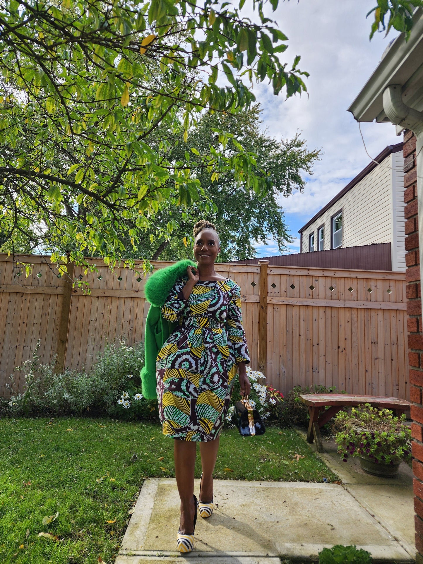 TULIP African Print Skirt | Pleated High Waist Bubble skirt | African Outfit for Women | Pleated Ankara Skirt